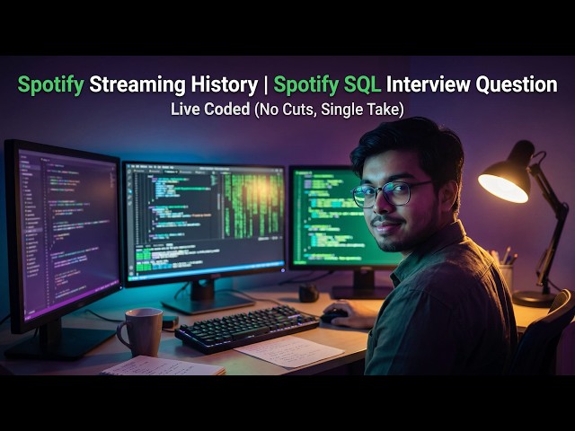 Spotify Streaming History | Spotify SQL Interview Question | Live Coded (No Cuts, Single Take)