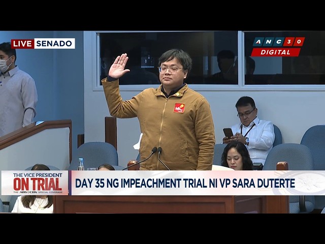 WATCH: AUB branch manager Arcy James Gonzales takes witness stand in VP Duterte trial | ANC