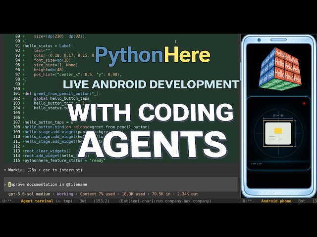 Live Python Development on Android with Coding Agents