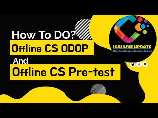 How to do Offline CS ODOP and ICSI Offline Pre Exam Test? For CS Executive and CS Professional #cs