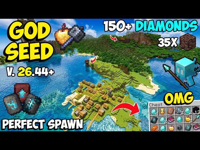 🔥Ultimate [God Seed] For Minecraft 26.44 Bedrock & PE | Five Blacksmith Village & Woodland Mansion