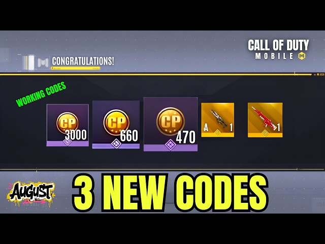 *NEW* CALL OF DUTY MOBILE REDEEM CODES IN AUGUST 2026 | CODM CP CODES 2026 | COD MOBILE CODES 2026