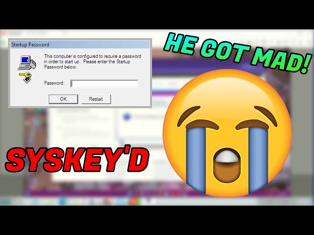 TRASHING and LOCKING a SCAMMERS PC [SYSKEY'D]