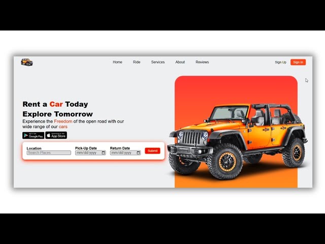 How to Create Car Rental Website Using Html, CSS and JavaScript | @TechnoWhiteFang