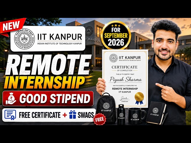 IIT Kanpur Online Internships 2026 🔥 | Work From Home | Part Time Work For Students