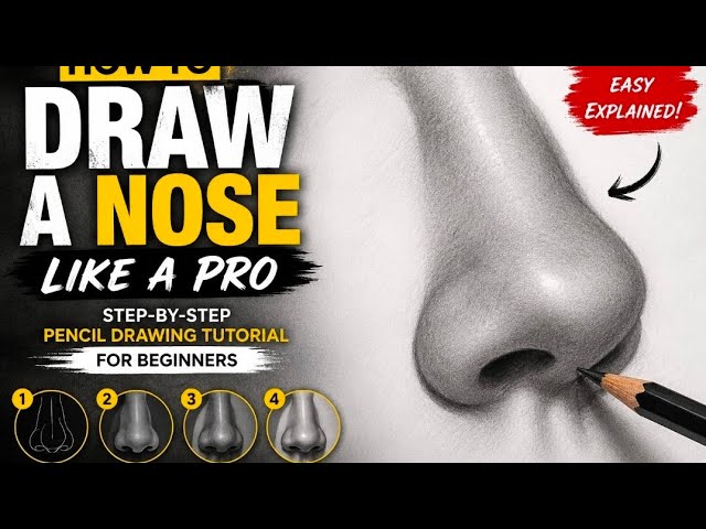 How To Draw A Nose Like A Pro || Step-by-Step Pencil Drawing Tutorial For Beginners 