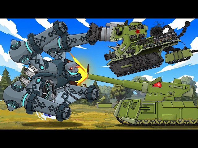 TWO MONSTERS VS. ONE GENERAL! Cartoons about tanks
