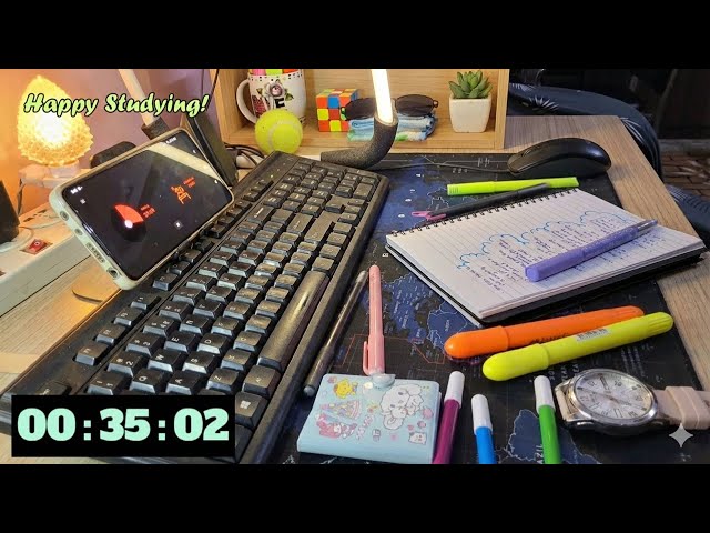 2 Hr Study With Me 📚with calming music 🎧🎶 | Deep Focus 🌛