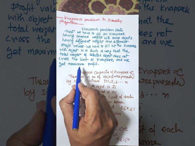 Knapsack Problem Explained: The Greedy Algorithm Approach | #shorts #computerscience #dsa