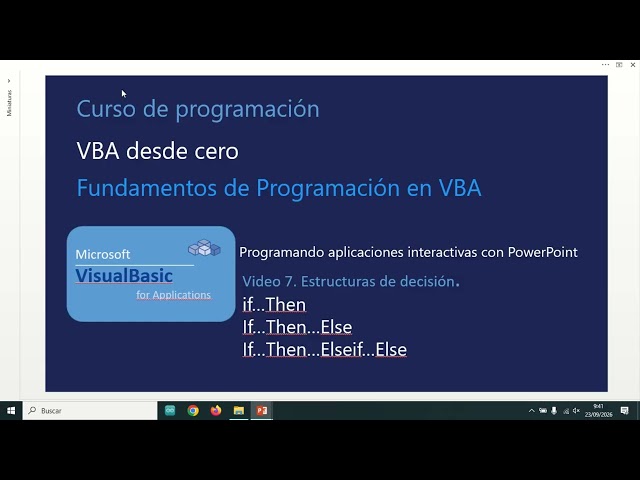 Visual Basic para aplicaciones  en PowerPoint - Video 7: Estructuras de decisión if...then