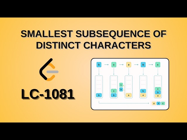 Smallest Subsequence of Distinct Characters | Leetcode 1081 | Java | Hindi