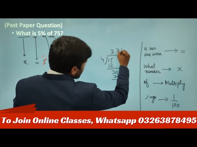 Percentage Math Past Papers Solved Questions For PPSC, FPSC, SPSC, KPPSC, BPSC and other Competitive