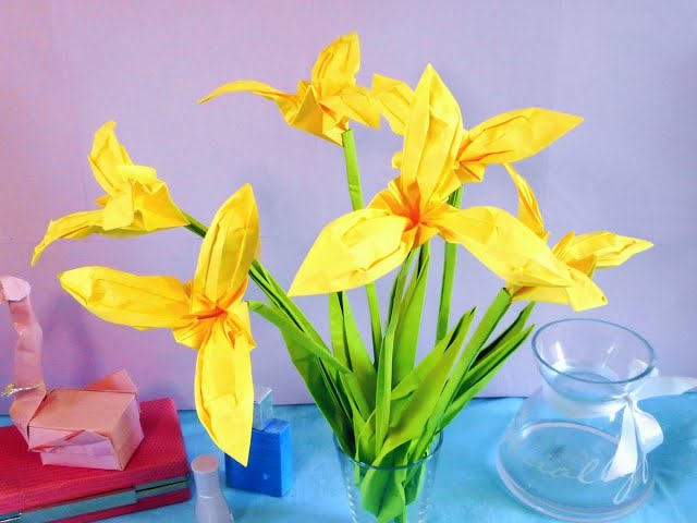 Origami Yellow IRIS Flower