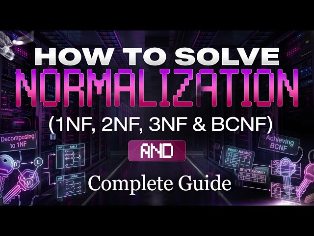 DBMS Lecture 18: How to Solve Normalization (1NF, 2NF, 3NF & BCNF) | Complete Guide