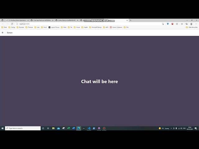 REACT native chat app