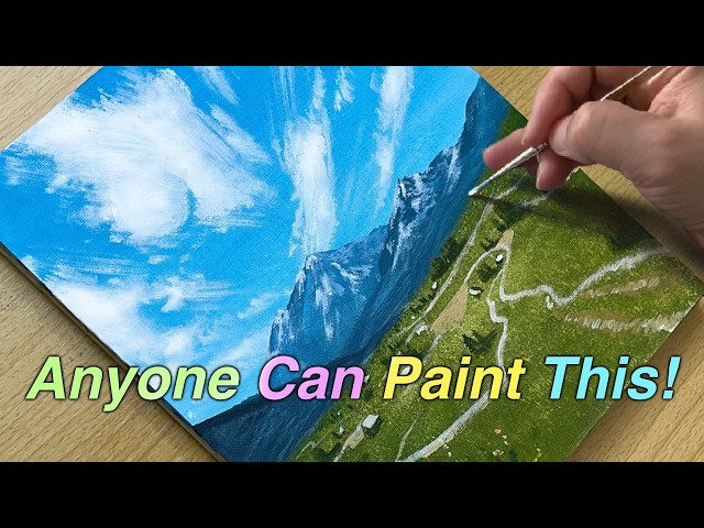 How to Paint a Stunning Mountain Landscape | Acrylic Painting Tutorial