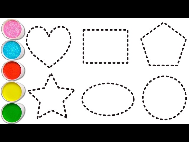 Shapes drawing for kids, Learn 2d shapes, colors for toddlers | Preschool Learning part - 2086