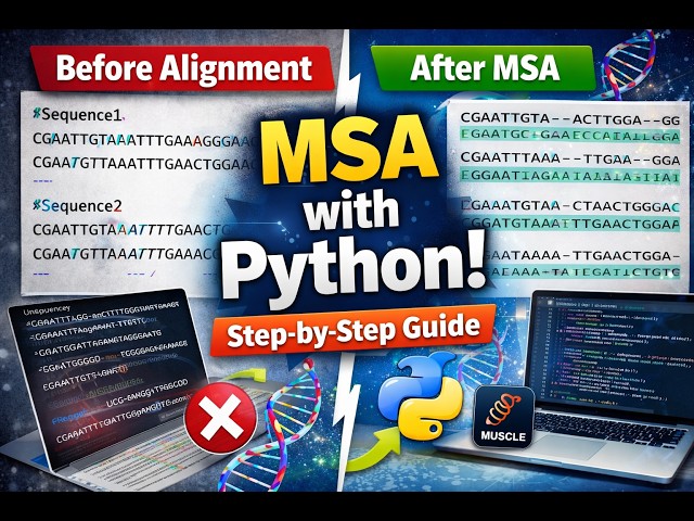Multiple Sequence Alignment using Python & MUSCLE | Step-by-Step Guide