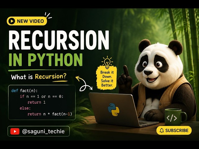 Recursion in Python Explained Simply | Understand Recursive Functions | @saguni_techie