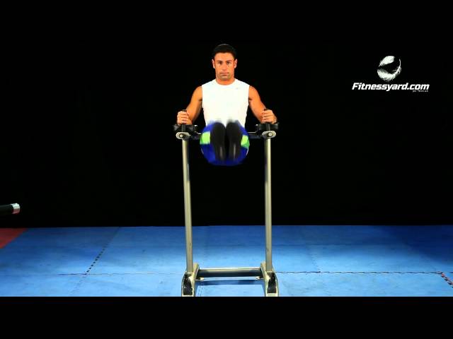 Hip Exercises -- Vertical Straight Leg Raise  -- Parallel Bars