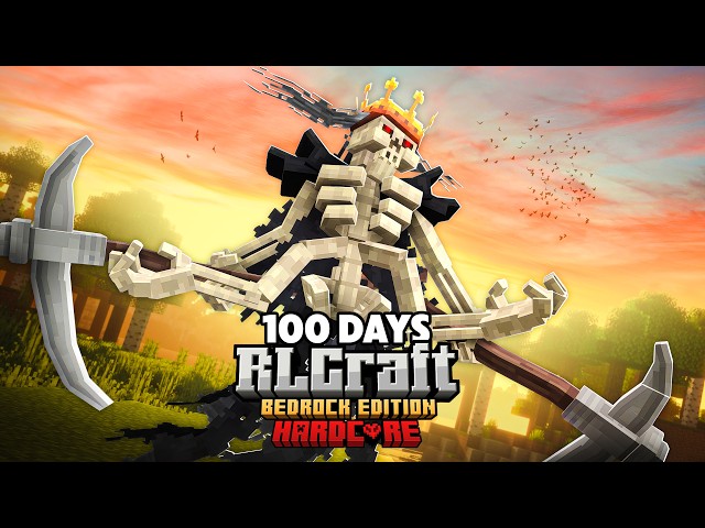 I Survived 100 Days in RLCRAFT BEDROCK in Minecraft Hardcore!