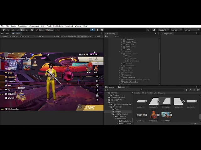 Free Fire Clone Unity Game Source Code - MainMenu / Lobby / Login #unity #unity3d #unitydev