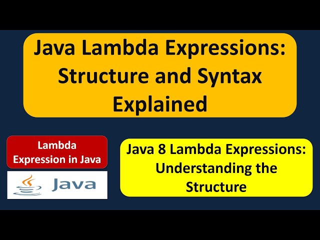 Java Lambda Expressions: Structure and Syntax Explained | Lambda expression in Java