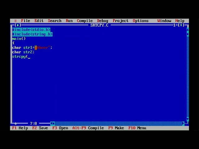C program to write Copy one string into other by using string function.