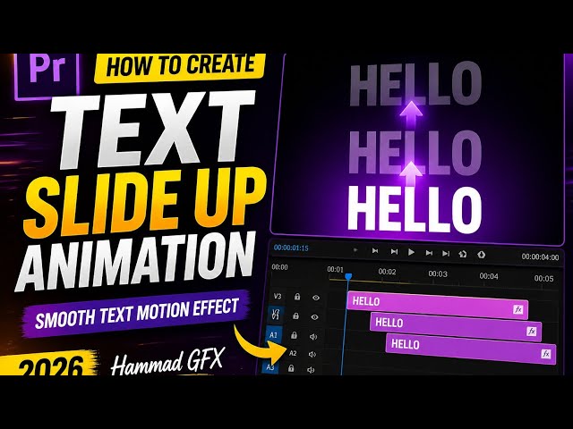 How To Create Text Slide Up Animation in Premiere Pro | Smooth Text Motion Effect Tutorial 2026 