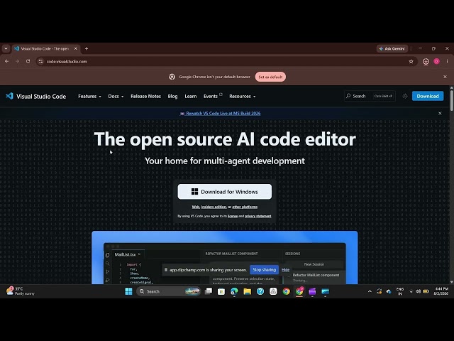 Visual Studio Code  ( That help us to do code )