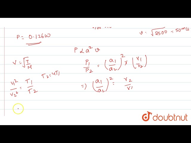A transverse harmonic wave is propagating along a taut string. Tension in the string is `50` N