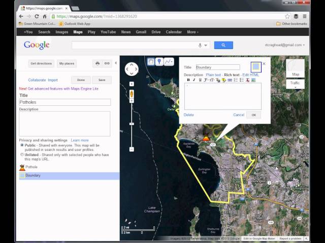 Tutorial #18: Making and Sharing a Google Map
