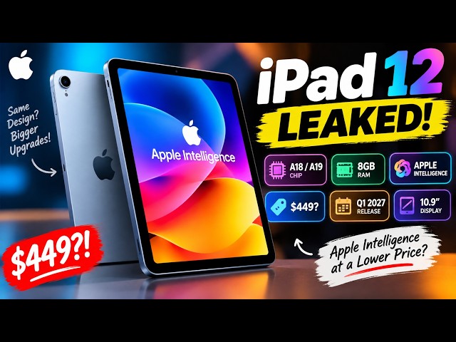 iPad 12th Gen 2026: BIGGEST LEAKS Yet! Price, Specs, Release Date & New Design😱