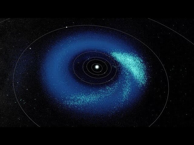 3D animation of asteroids discovered by NSF–DOE Rubin Observatory (close)