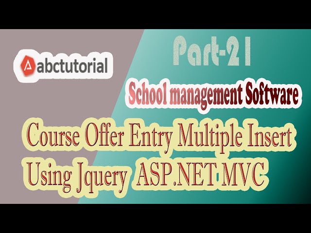 SMS-21: Course Offer Entry Using Jquery Multiple Data Save using ASP.NET MVC AngularJS