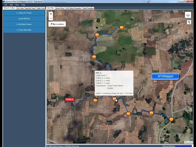 Design FTTH Networks & Calculate Power Budget Easily | AFG Mapper