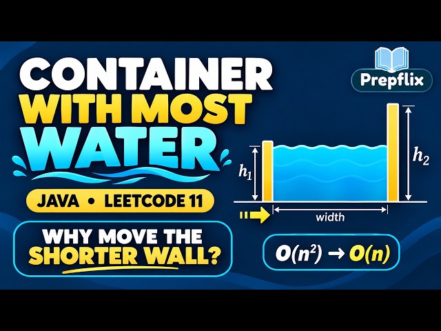 Container With Most Water in Java | Two Pointers Proof & Dry Run | LeetCode 11 | Prepflix