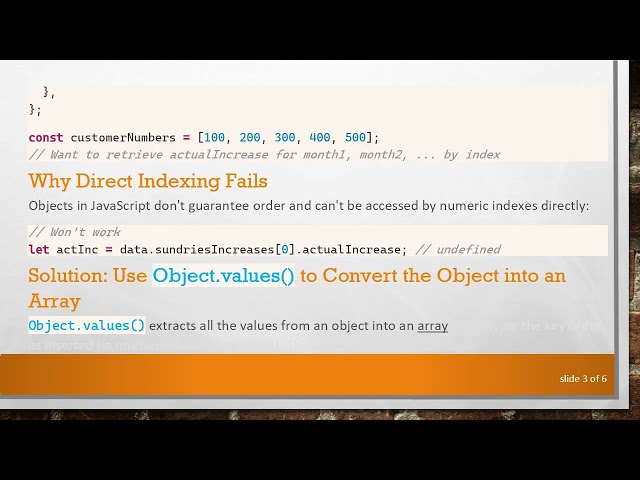 How to Access Nested JavaScript Object Data by Index Using Object.values()