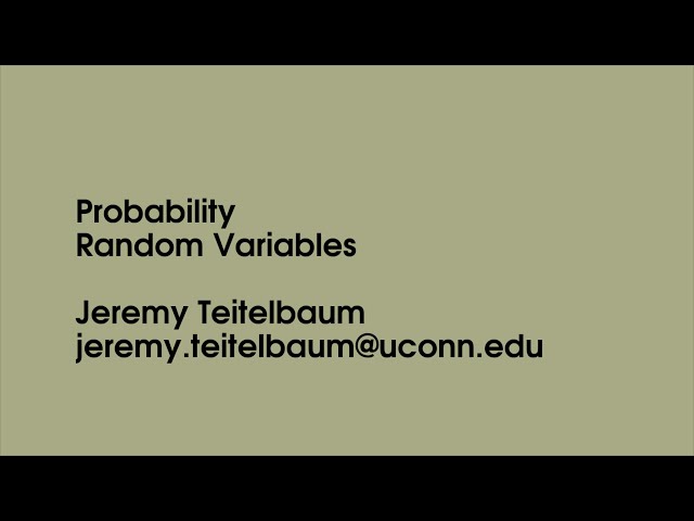 Probability - Random Variables 1