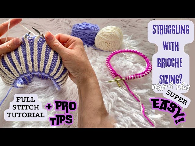 Symmetrical Two-Color Brioche in-the-Round | Easy Version +ProTips For Stretchy Seamless HAT PATTERN