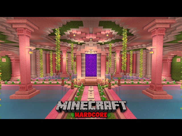 I Built the GIRLIEST Nether Hub in My Hardcore Minecraft World 🩷