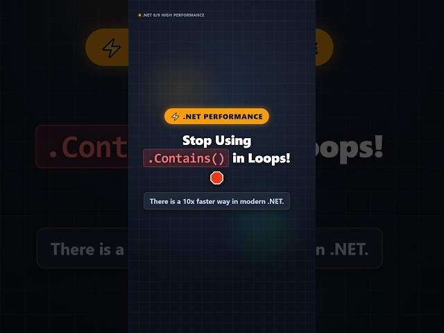 Stop Using .Contains() in Loops! Modern .NET Performance 🚀 #dotnet #shorts