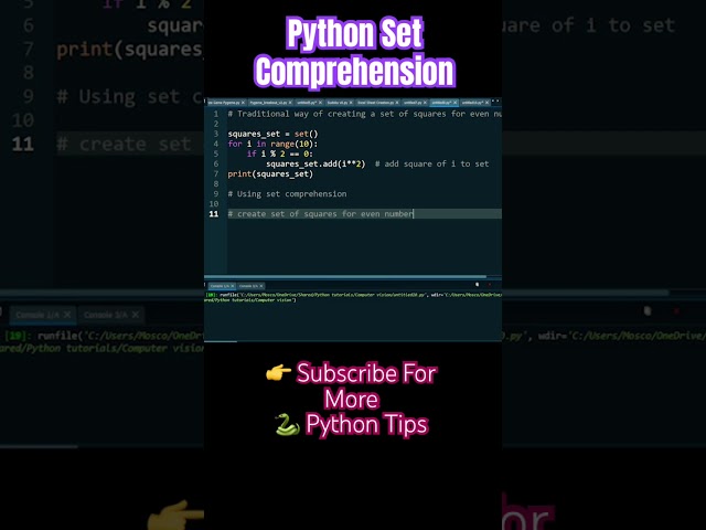 Python Set Comprehensions | Coding Tips & Tricks