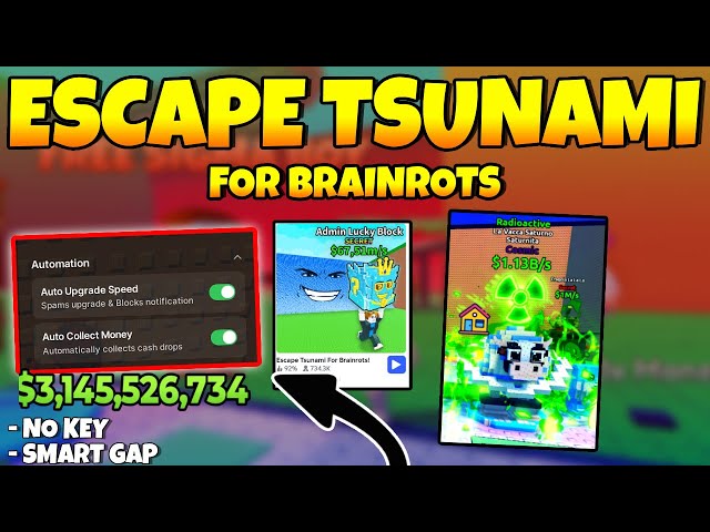 [UPD] Escape Tsunami For Brainrots Pastebin 2026 | NO KEY , SMART GAP , GODMODE , REMOVE TSUNAMID