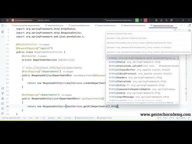 Java Spring Boot Part - 04 | DTO | Develop GET All Departments API | Verified in Postman