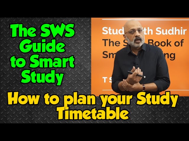 Tips to Plan your Study Timetable and Study Smart and Fast | For ICSE 2022 | T S Sudhir