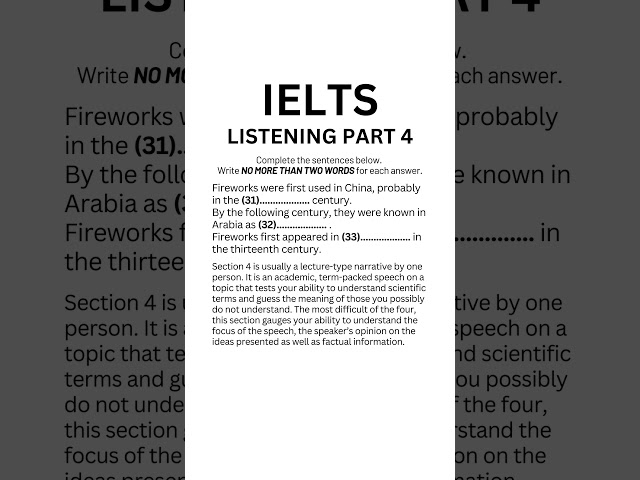 IELTS Listening Practice Test 2024 - Section 4 #ieltsexam #ieltslistening #learnenglish