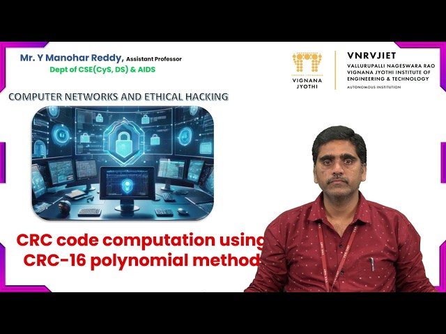 CRC code computational using CRC -16 polynomial method by Mr. Y Manohar Reddy