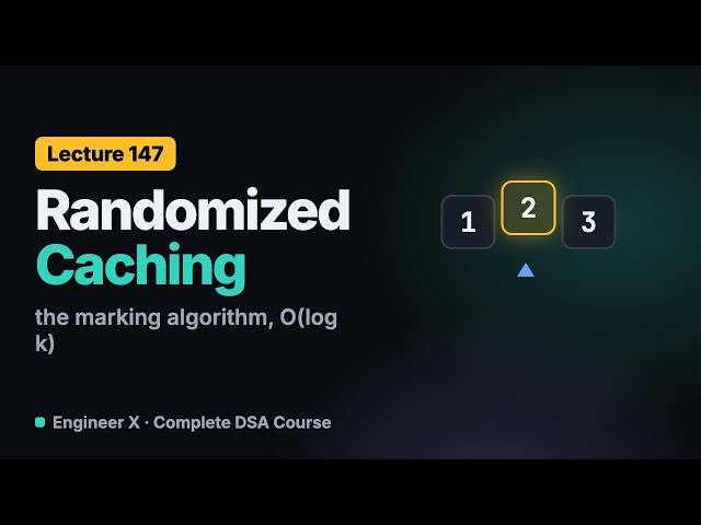 Randomized Caching: The Marking Algorithm and Its O(log k) Competitive Ratio | DSA Course L147