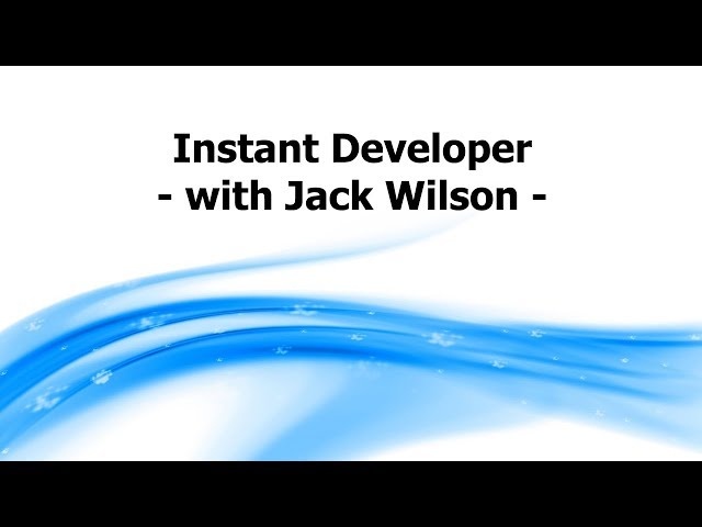 AW: Instant Developer - with Jack Wilson